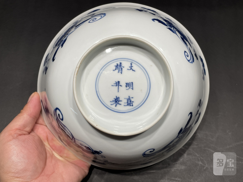 清康熙 仿宣窑青花折枝花纹纹碗 - 图11